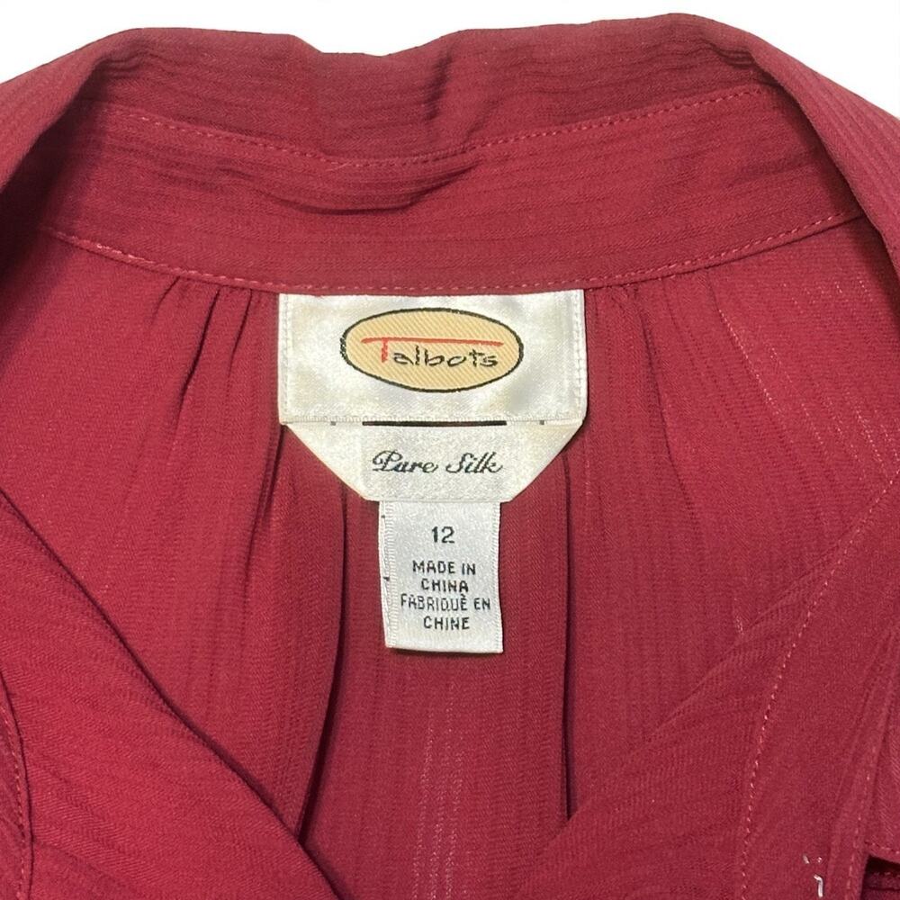 Vintage Talbots Silk Button Up Blouse Shirt Size … - image 3